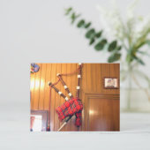 スコットランドバグパイプ音楽カーカスタマイズド製品 ポストカード (スタンド正面)