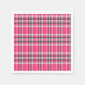 スコットランドピンクとブラックタータンチェックの格子縞 スタンダードカクテルナプキン (正面)