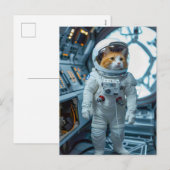 スコットランドフォールドの猫が宇宙カプセル内にいる シーズンポストカード (正面/裏面)
