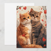 スコットランドフォールドの猫 バレンタインデー シーズンカード (正面/裏面)