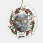 スコットランドフォールド セラミックオーナメント (左)
