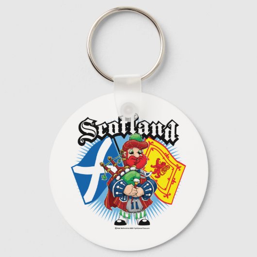 スコットランドフラグとパイパー キーホルダー (正面)