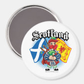 スコットランドフラグとパイパー マグネット (正面/裏面)