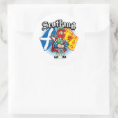 スコットランドフラグとパイパー ラウンドシール (バッグ)