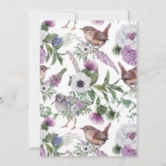 スコットランドフラワーズバーズウォーターブライダルシャワー 招待状 (裏面)