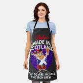 スコットランドフレーズスクエアソーセージと鉄醸造で作られる エプロン (着用した状態)
