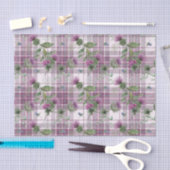 スコットランドフローラおよびタータンチェックシリーズデザイン14 薄葉紙 (クラフト)