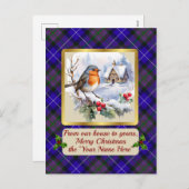 スコットランドプライドタータンチェックw/Robin パーソナライズされた シーズンポストカード (正面/裏面)