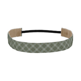 スコットランドプレイドを風化したモスグリーンダグラス氏 アスレチックヘッドバンド