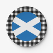 スコットランドプレート、バッファロー・プレイド&スコットランド国旗 ペーパープレート (正面)