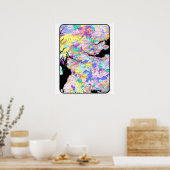 スコットランドマップスコットランドのクラン名の場所イメージ ポスター (キッチン)