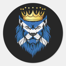 スコットランドライオンキング国旗 ラウンドシール