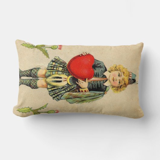 スコットランドヴィンテージのコスチューム少年が大好き ランバークッション (正面)