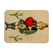 スコットランドヴィンテージバレンタインデー赤いハート マグネット (横)