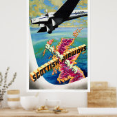 スコットランドヴィンテージ旅行ポスター復元 ポスター (キッチン)