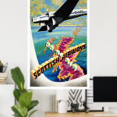 スコットランドヴィンテージ旅行ポスター復元 ポスター (ホームオフィス)