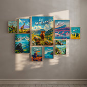 スコットランドヴィンテージ旅行ポスター牛 ポスター