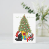 スコットランド人とウェスティー・メリークリスマス シーズンポストカード (スタンド正面)