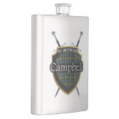 スコットランド人のキャンベルタータンチェックの盾および剣 フラスク (右)