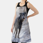 スコットランド人の鹿が雪のクリスマスを過ごした エプロン (インサイチュ)