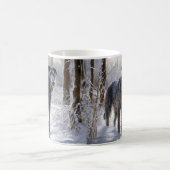 スコットランド人の鹿が雪のクリスマスを過ごした コーヒーマグカップ (中央)