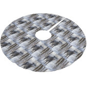 スコットランド人の鹿が雪のクリスマスを過ごした ブラッシュドポリエステルツリースカート (アングル)