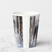 スコットランド人の鹿が雪のクリスマスを過ごした 紙コップ (右)