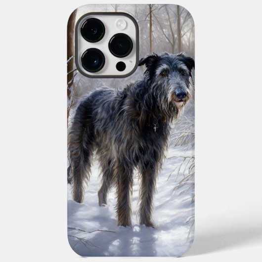 スコットランド人の鹿が雪のクリスマスを過ごした Case-Mate iPhoneケース (裏面)