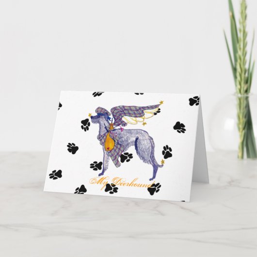 スコットランド人のDeerhoundの骨Mot カード (正面)