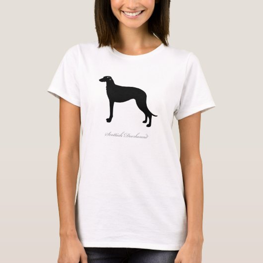 スコットランド人のDeerhoundのTシャツ(黒いシルエット) Tシャツ (正面)