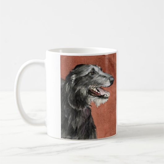 スコットランド人のDeerhound犬の芸術のマグ コーヒーマグカップ (左)
