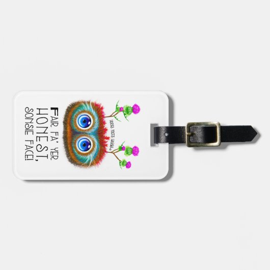 スコットランド人のHaggisおもしろいなロバート・バーンズの引用文 ラゲッジタグ (正面横)