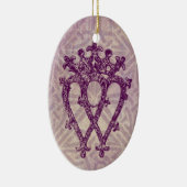 スコットランド人のLuckenboothの紫色のケルト結び目模様パターン セラミックオーナメント (右)