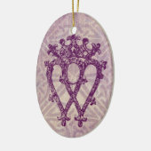 スコットランド人のLuckenboothの紫色のケルト結び目模様パターン セラミックオーナメント (左)