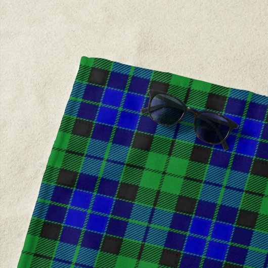 スコットランド人は一族のMacKayのタータンチェックにアクセントを置きます ビーチタオル (インサイチュ)