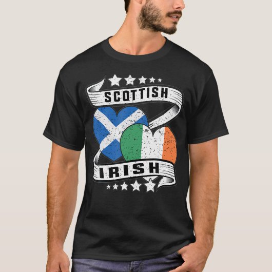 スコットランド半アイルランド国旗 Tシャツ (正面)