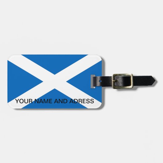 スコットランド国旗が付いた荷物タグ ラゲッジタグ (正面横)