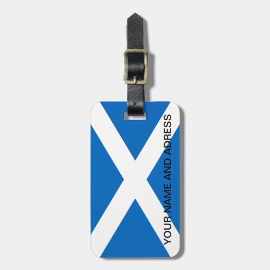 スコットランド国旗が付いた荷物タグ ラゲッジタグ (正面縦)