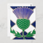 スコットランド国旗とシスル ポストカード (正面/裏面)