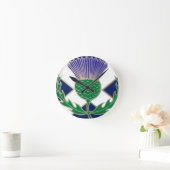 スコットランド国旗とシスル ラウンド壁時計 (ホーム)