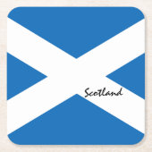 スコットランド国旗とスコットランド・ランド愛国者/スポーツファン スクエアペーパーコースター (正面)