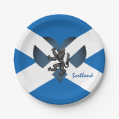 スコットランド国旗とライオンハート、スコットランドパーティー/スポーツ ペーパープレート (正面)