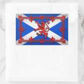 スコットランド国旗にライオンがはびこる 長方形シール (バッグ)