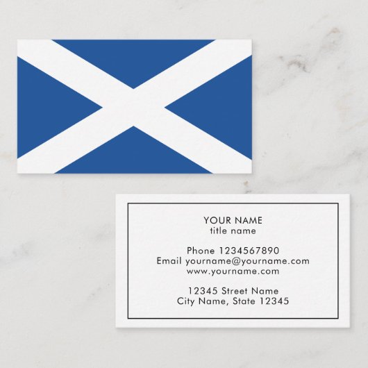 スコットランド国旗のカスタム名刺テンプレート 名刺 (正面/裏面)