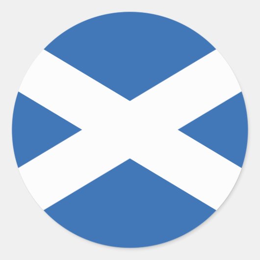 スコットランド国旗のクラシック丸いステッカー ラウンドシール (正面)