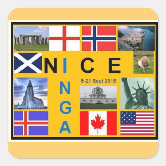 スコットランド国旗のシール スクエアシール (正面)