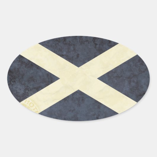 スコットランド国旗のシール 楕円形シール (正面)