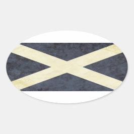 スコットランド国旗のシール 楕円形シール