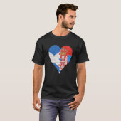 スコットランド国旗のハート Tシャツ (正面フル)