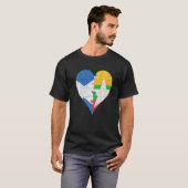 スコットランド国旗のハート Tシャツ (正面フル)